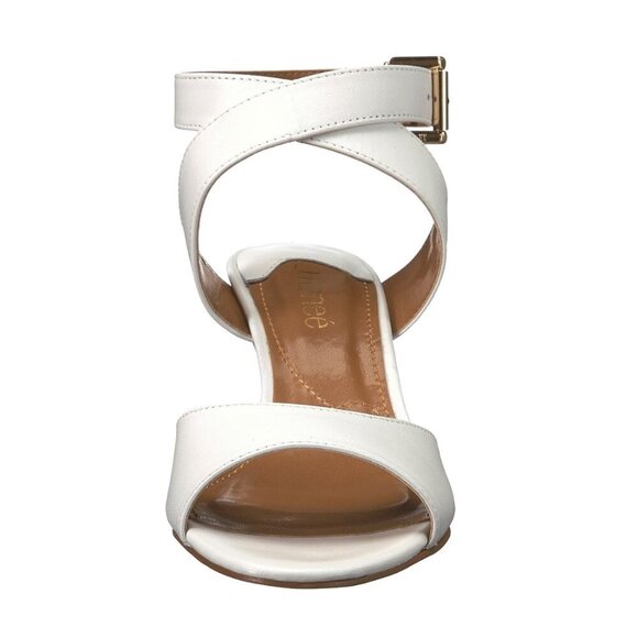 J. Renee Sancino Leather Sandals Sz 9 Memory Foam Buckle Ankle Strap Heels - Picture 10 of 10